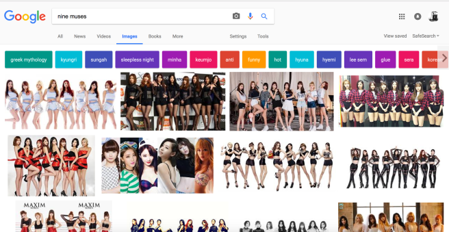 When you search for the Nine Muses, you get the girl band.