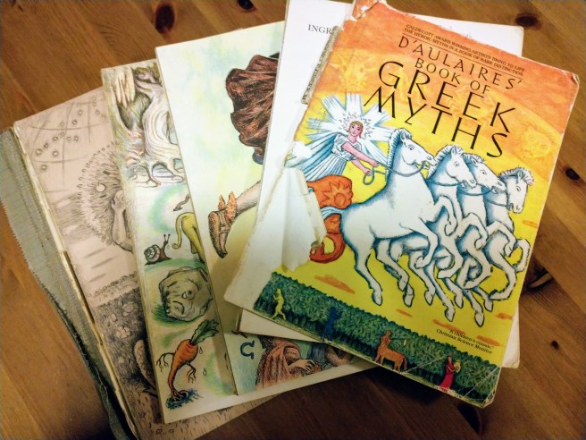 The book is truly in pieces. Here, the pieces have been set out across a table.