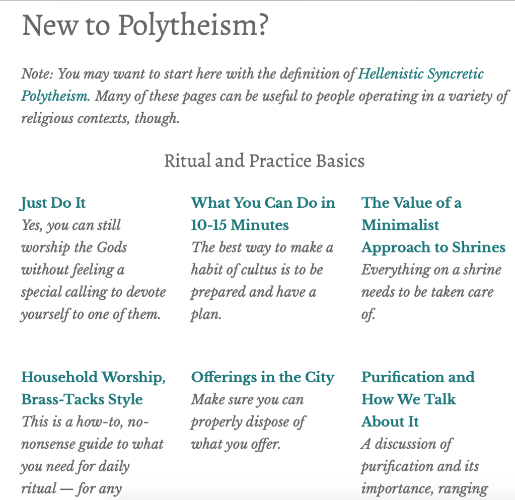 An image version of what exists on the New to Polytheism? page.