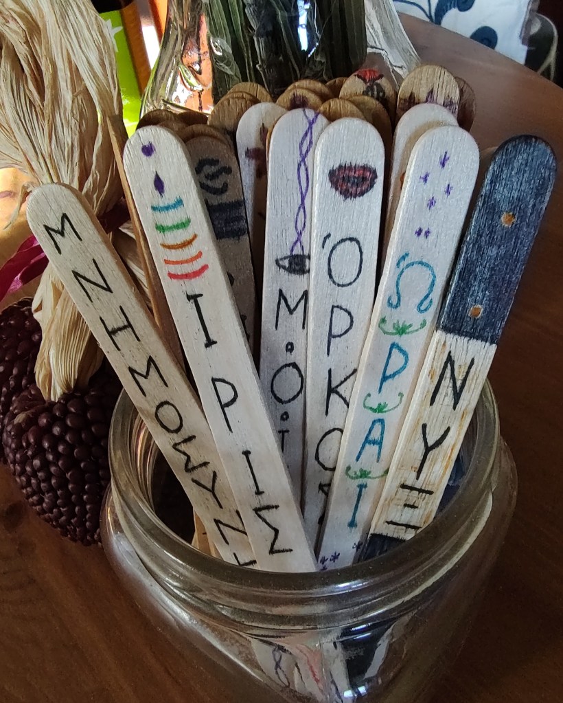 God-sticks in a small jar